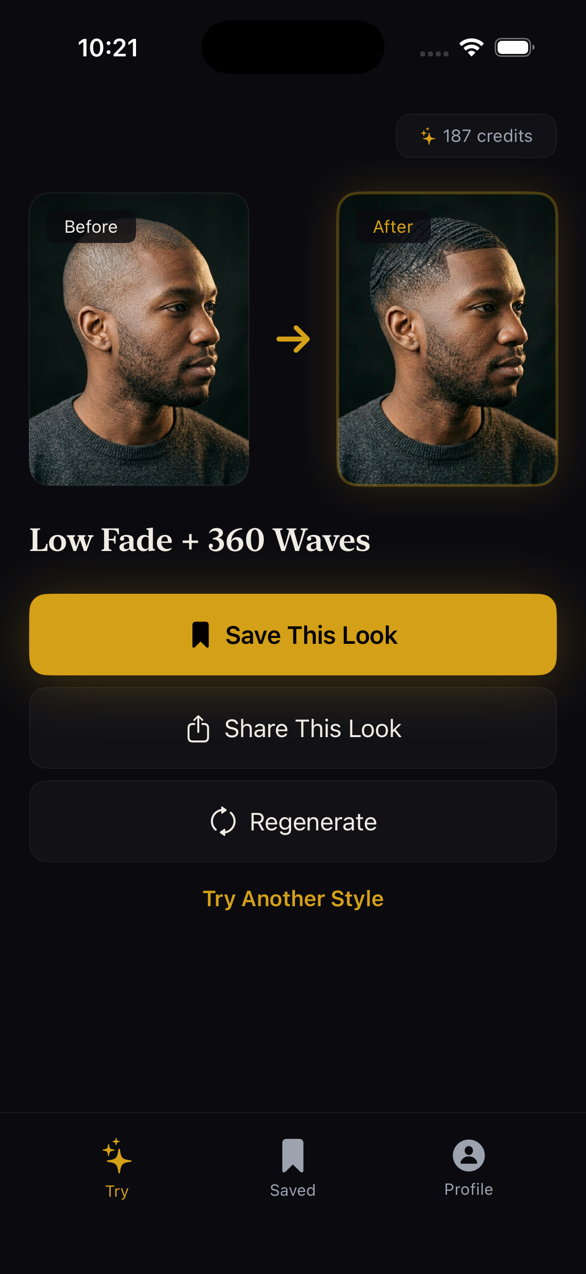 CrownShift AI hairstyle result