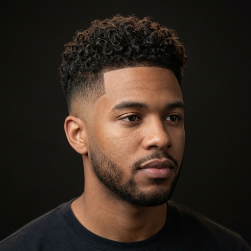 Mid Fade + Curly Top